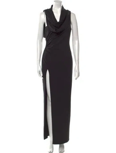 Pre-owned Katie May Cowl Neck Long Dress In Black