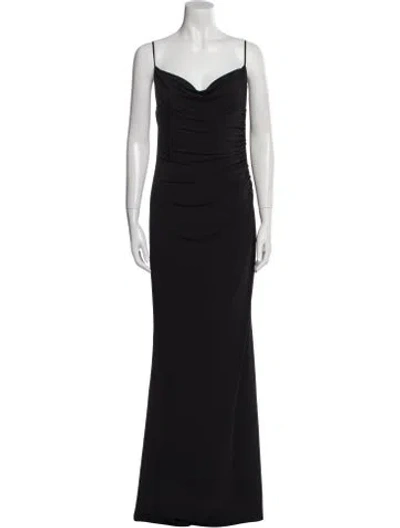 Pre-owned Katie May Cowl Neck Long Dress In Black