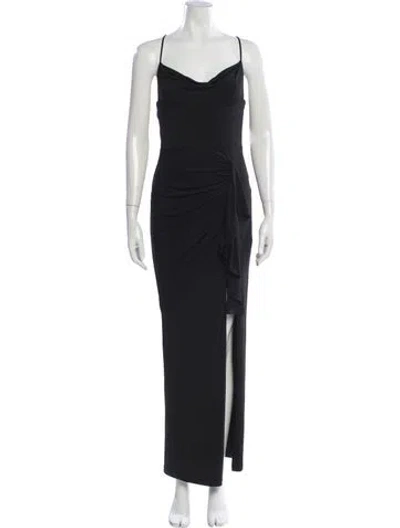 Pre-owned Katie May Cowl Neck Long Dress In Black