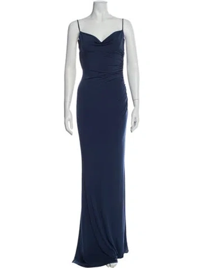 Pre-owned Katie May Cowl Neck Long Dress In Blue