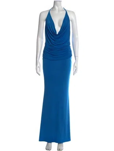 Pre-owned Katie May Cowl Neck Long Dress In Blue