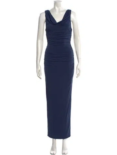 Pre-owned Katie May Cowl Neck Long Dress In Blue