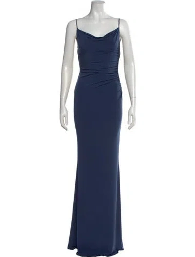 Pre-owned Katie May Cowl Neck Long Dress In Blue