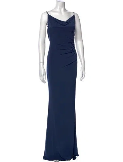 Pre-owned Katie May Cowl Neck Long Dress In Blue
