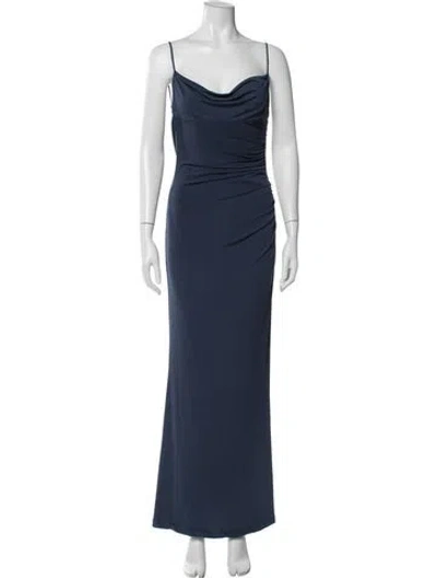 Pre-owned Katie May Cowl Neck Long Dress In Blue