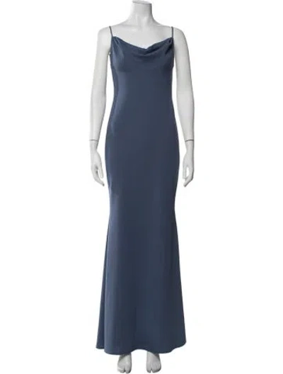 Pre-owned Katie May Cowl Neck Long Dress In Blue