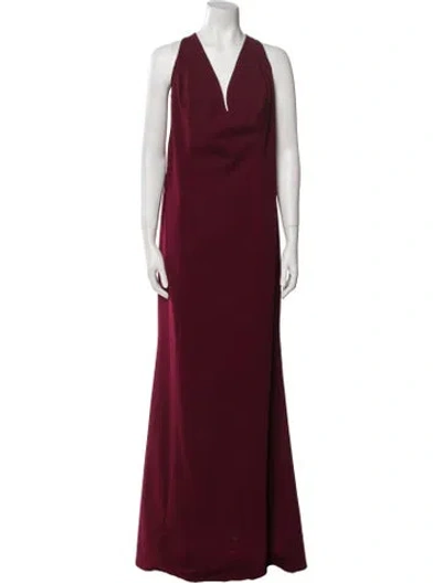 Pre-owned Katie May Cowl Neck Long Dress In Burgundy