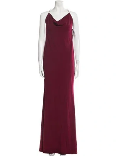 Pre-owned Katie May Cowl Neck Long Dress In Burgundy