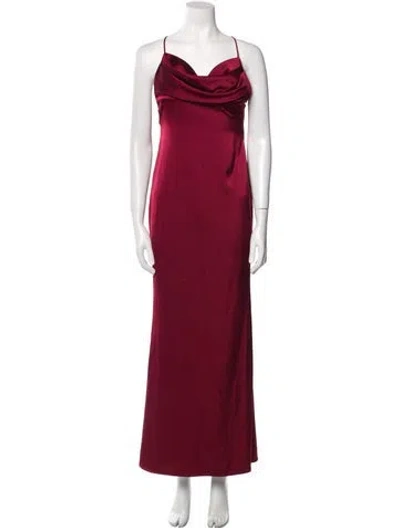 Pre-owned Katie May Cowl Neck Long Dress In Burgundy