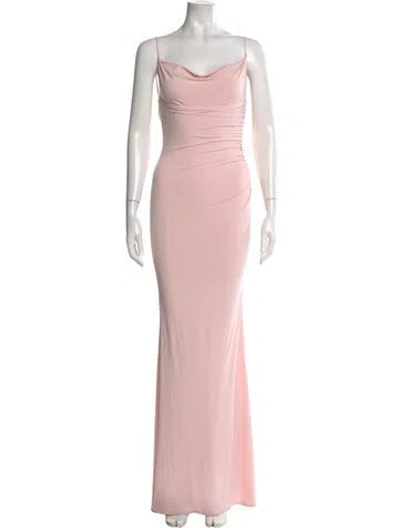 Pre-owned Katie May Cowl Neck Long Dress In Pink