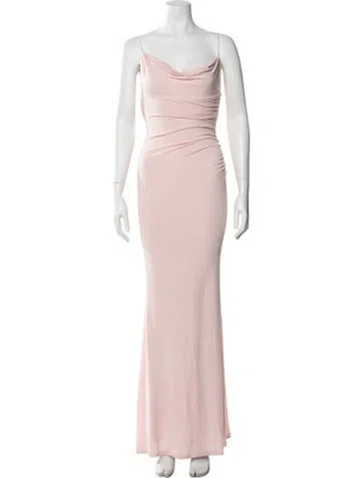 Pre-owned Katie May Cowl Neck Long Dress In Pink