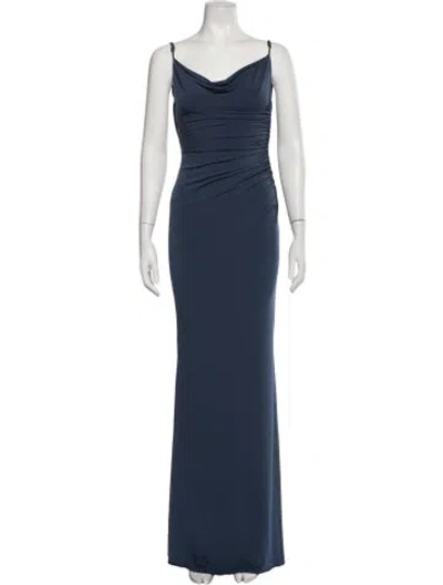 Pre-owned Katie May Cowl Neck Long Dress W/ Tags In Blue
