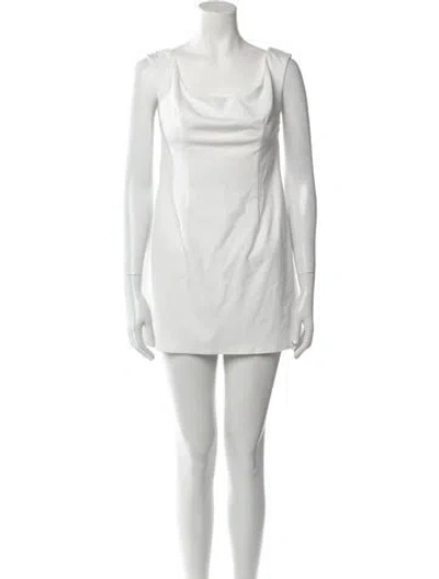 Pre-owned Katie May Cowl Neck Mini Dress In White