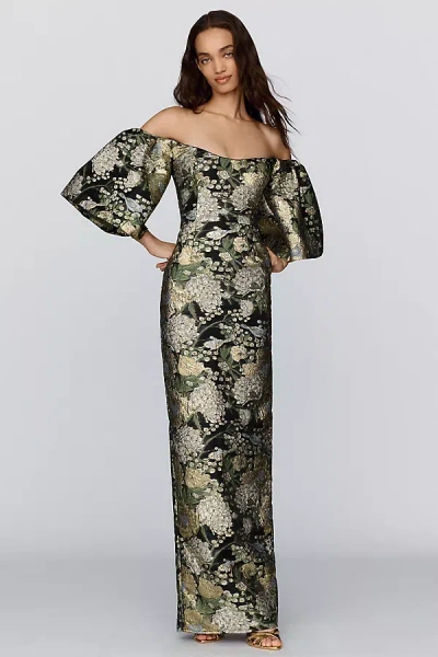 Katie May Elysia Brocade Gown In Black