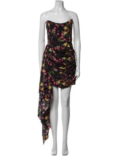 Pre-owned Katie May Floral Print Knee-length Dress In Black