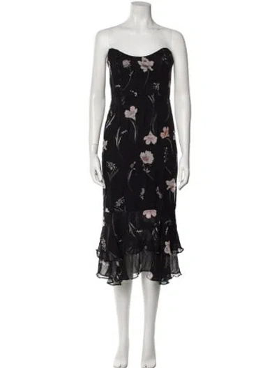 Pre-owned Katie May Floral Print Knee-length Dress In Black