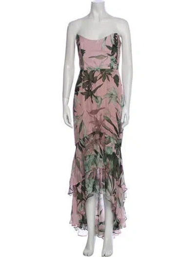 Pre-owned Katie May Floral Print Long Dress In Pink