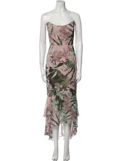 Pre-owned Katie May Floral Print Long Dress In Pink