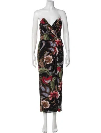 Pre-owned Katie May Floral Print Midi Length Dress In Multi