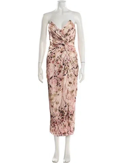 Pre-owned Katie May Floral Print Midi Length Dress In Neutral