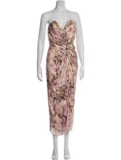 Pre-owned Katie May Floral Print Midi Length Dress In Pink
