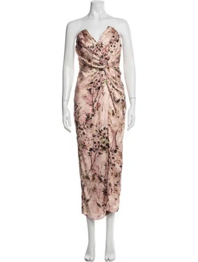 Pre-owned Katie May Floral Print Midi Length Dress In Pink