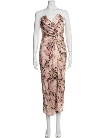 Pre-owned Katie May Floral Print Midi Length Dress In Pink