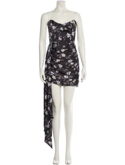 Pre-owned Katie May Floral Print Mini Dress In Black