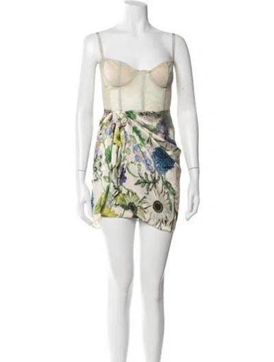 Pre-owned Katie May Floral Print Mini Dress In Black