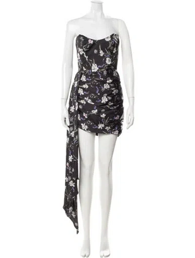 Pre-owned Katie May Floral Print Mini Dress In Black