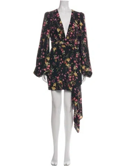Pre-owned Katie May Floral Print Mini Dress In Black