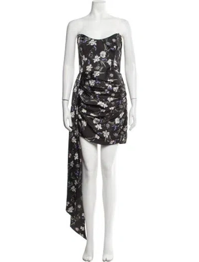 Pre-owned Katie May Floral Print Mini Dress In Black
