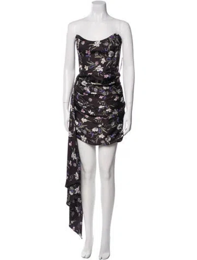 Pre-owned Katie May Floral Print Mini Dress In Brown