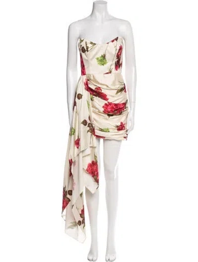 Pre-owned Katie May Floral Print Mini Dress In Neutral