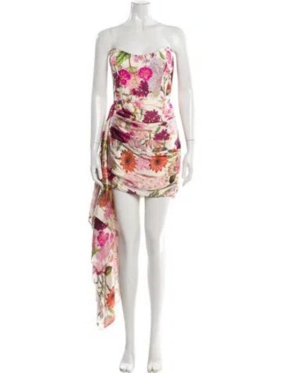 Pre-owned Katie May Floral Print Mini Dress In Neutral