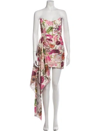 Pre-owned Katie May Floral Print Mini Dress In Neutral