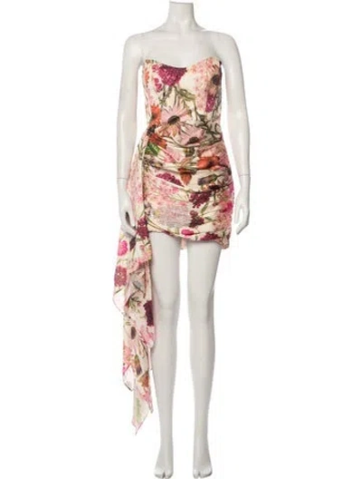Pre-owned Katie May Floral Print Mini Dress In Neutral