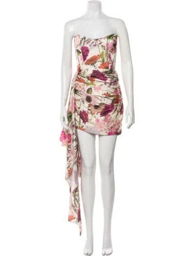 Pre-owned Katie May Floral Print Mini Dress In Neutral