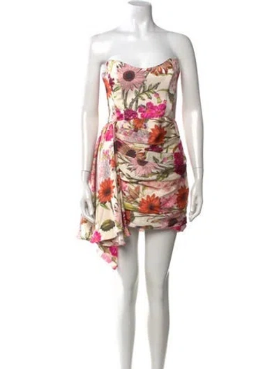 Pre-owned Katie May Floral Print Mini Dress In Neutrals