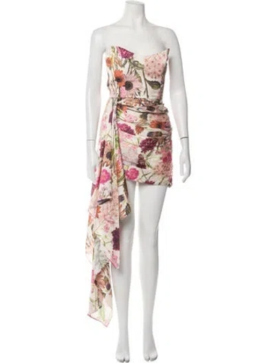 Pre-owned Katie May Floral Print Mini Dress In Neutrals