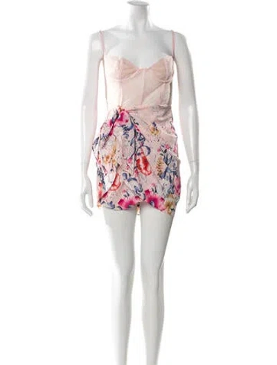 Pre-owned Katie May Floral Print Mini Dress In Pink