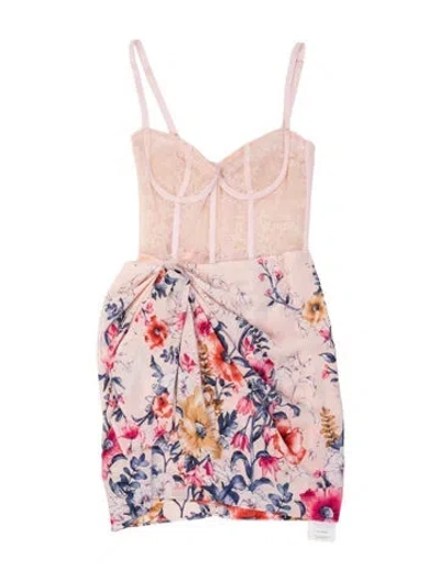 Pre-owned Katie May Floral Print Mini Dress In Pink