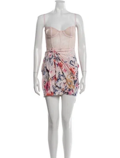 Pre-owned Katie May Floral Print Mini Dress In Pink