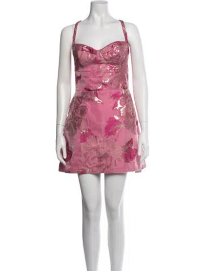 Pre-owned Katie May Floral Print Mini Dress In Pink