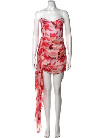 Pre-owned Katie May Floral Print Mini Dress In Red