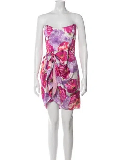 Pre-owned Katie May Floral Print Mini Dress W/ Tags In Neutral