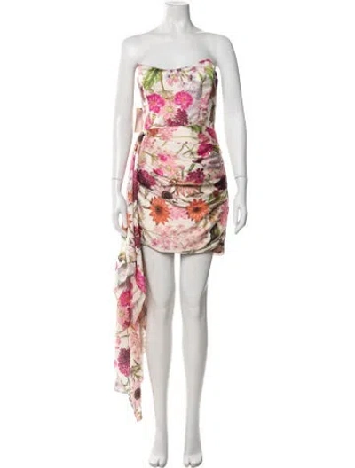 Pre-owned Katie May Floral Print Mini Dress W/ Tags In Neutral