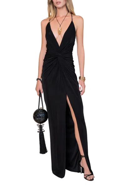 Katie May Gkah0540 Long Formal Fitted Slit Prom Dress In Black