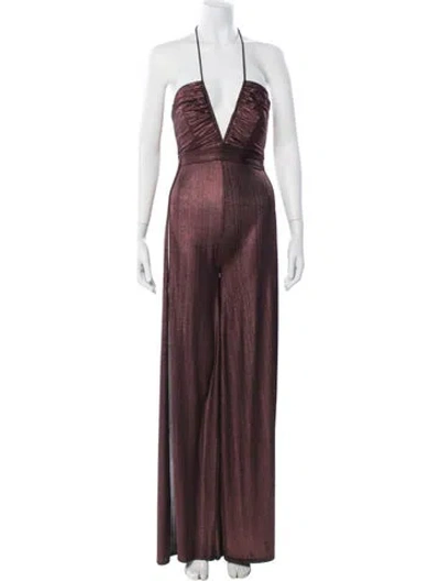 Pre-owned Katie May Halterneck Jumpsuit In Brown