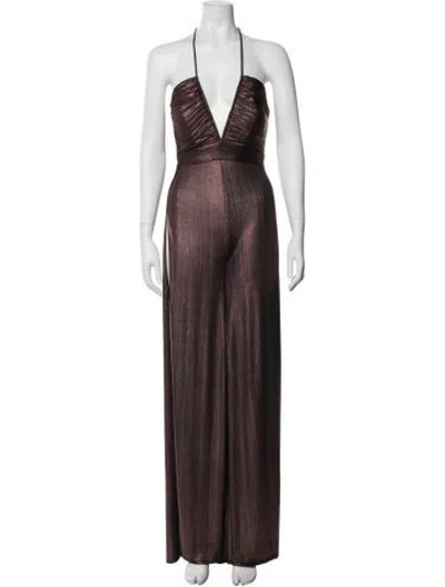 Pre-owned Katie May Halterneck Jumpsuit In Brown